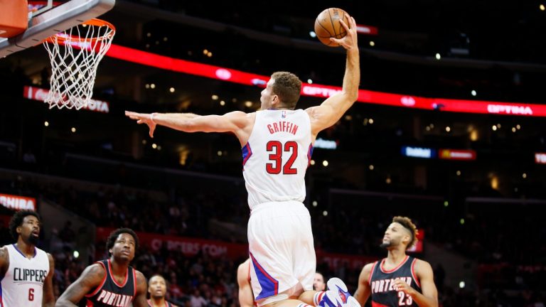 Los Angeles Clippers' Blake Griffin dunks the ball against the Portland Trail Blazers during the first half of an NBA basketball game, Monday, Nov. 30, 2015, in Los Angeles. (Danny Moloshok/AP)