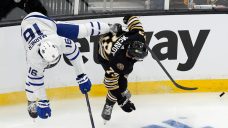 Bruins crush Maple Leafs in series opener