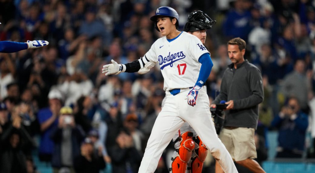 Ohtani hits first home run for Dodgers, who beat Giants for three-game ...