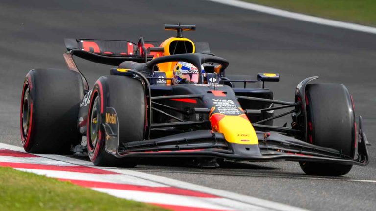 Red Bull driver Max Verstappen of the Netherlands steers his car during qualifying at the Chinese Formula One Grand Prix at the Shanghai International Circuit. (Andy Wong/AP)