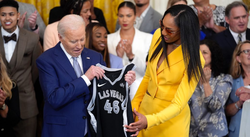 President Joe Biden celebrates Las Vegas Aces, women's basketball