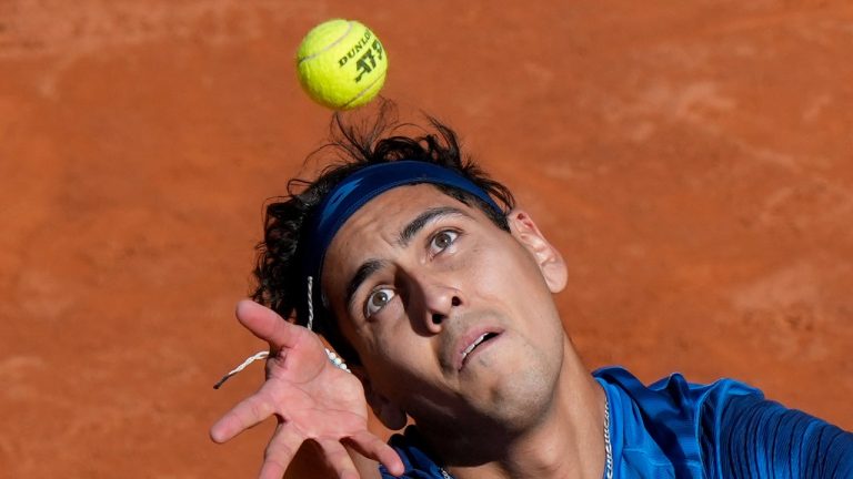 Alejandro Tabilo, who has climbed to No. 25 in the ATP Tour rankings and looks poised to make a run at the French Open, was born and raised in Toronto — yet represents Chile. (AP/Andrew Medichini)