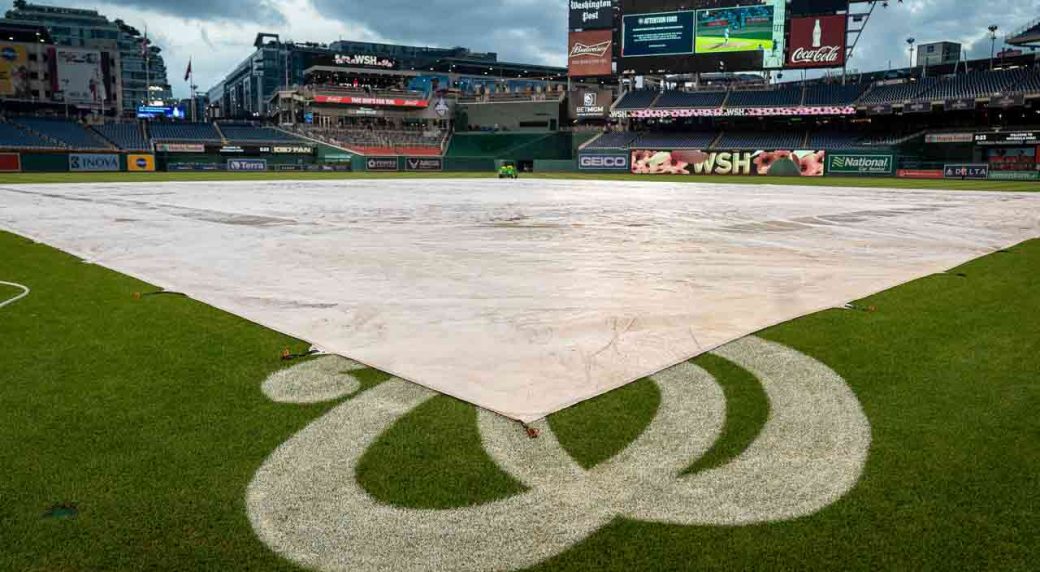 Blue JaysNationals enter rain delay, first pitch scheduled for