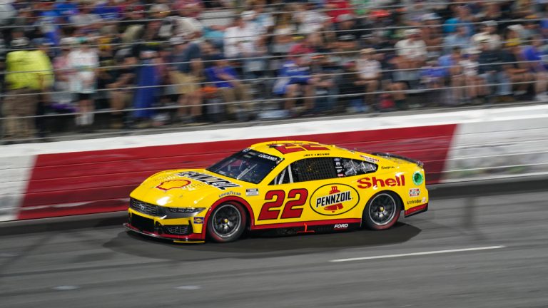 Joey Logano drives his car during the NASCAR All-Star auto race at North Wilkesboro Speedway in North Wilkesboro, N.C., Sunday, May 19, 2024. (Chuck Burton/AP)