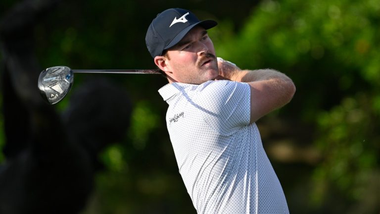 Grayson Murray tees off on the first hole during the second round of the Arnold Palmer Invitational golf tournament, Friday, March 8, 2024, in Orlando, Fla. (Phelan M. Ebenhack/AP)