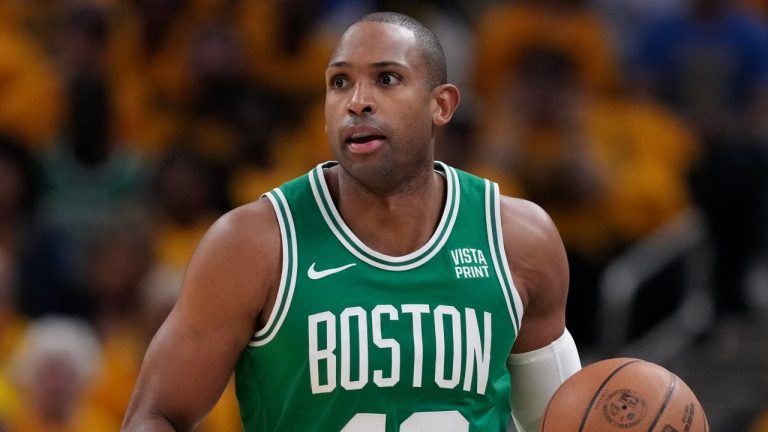 Boston Celtics' Al Horford during Game 4 of the NBA Eastern Conference finals against the Indiana Pacers, May 27, 2024. (AP Photo/Michael Conroy)