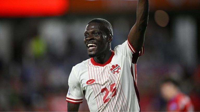 Canada striker Tani Oluwaseyi during the second half of a Copa America Group A soccer match against Chile, Saturday, June 29, 2024, in Orlando, Fla. (Phelan M. Ebenhack/AP Photo)