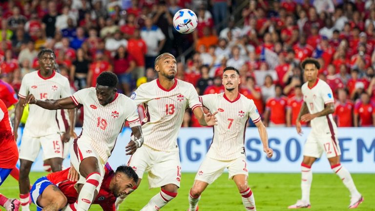 Canada's Derek Cornelius (13) looks the ball during a Copa America Group A soccer match against Chile. (John Raoux/AP)