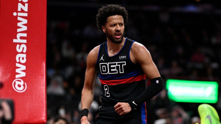 Detroit Pistons guard Cade Cunningham (2) in action during the second half of an NBA basketball game against the Washington Wizards, Friday, March 29, 2024, in Washington. (Nick Wass/AP)