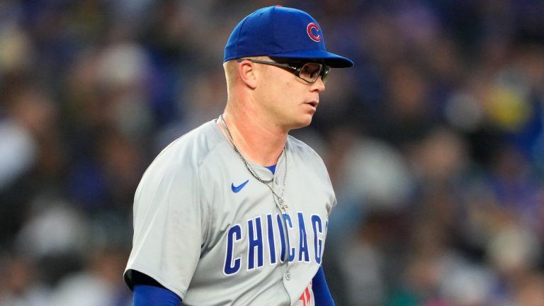 Chicago Cubs pitcher Jordan Wicks during the fourth inning of a game against the Seattle Mariners. April 12, 2024. (AP/Lindsey Wasson)