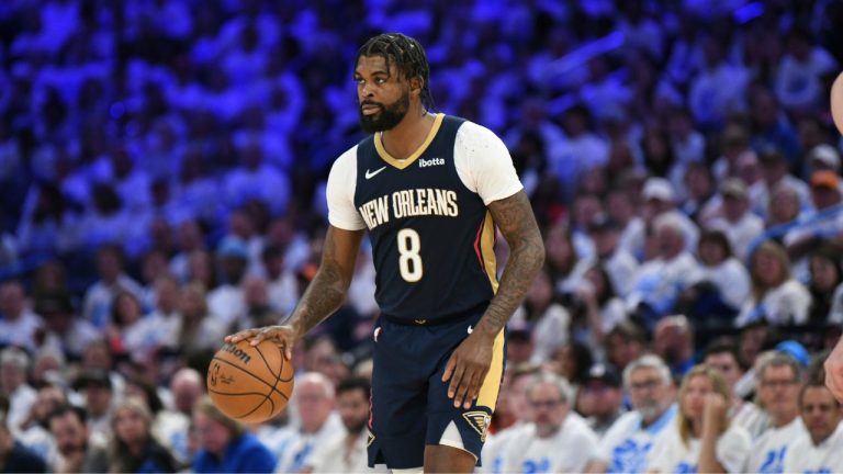 New Orleans Pelicans forward Naji Marshall.  (Kyle Phillips/AP Photo)