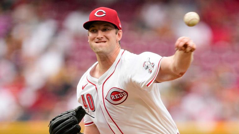 Cincinnati Reds pitcher Nick Lodolo throws in the second inning of a baseball game against the Boston Red Sox in Cincinnati, Sunday, June 23, 2024. (Jeff Dean/AP)