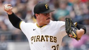 Pirates starting pitcher Paul Skenes delivers during the first inning against the San Francisco Giants Thursday, May 23, 2024, in Pittsburgh. (AP Photo/Matt Freed)