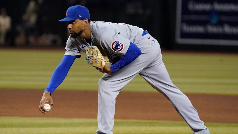 Chicago Cubs pitcher Jose Cuas prepares to throw against the Arizona Diamondbacks during the fifth inning of a baseball game Sunday, Sept. 17, 2023, in Phoenix. (Darryl Webb/AP)