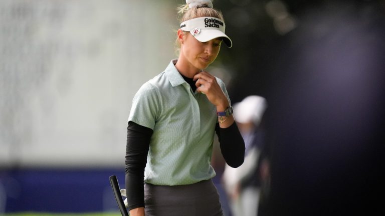 Nelly Korda walks off the green after completing the sixth hole during the second round of the Women's PGA Championship golf tournament at Sahalee Country Club, Friday, June 21, 2024, in Sammamish, Wash. (Gerald Herbert/AP Photo)