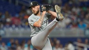 Chicago White Sox pitcher Garrett Crochet winds up during the second inning of a baseball game against the Miami Marlins, Saturday, July 6, 2024, in Miami. (Marta Lavandier/AP)