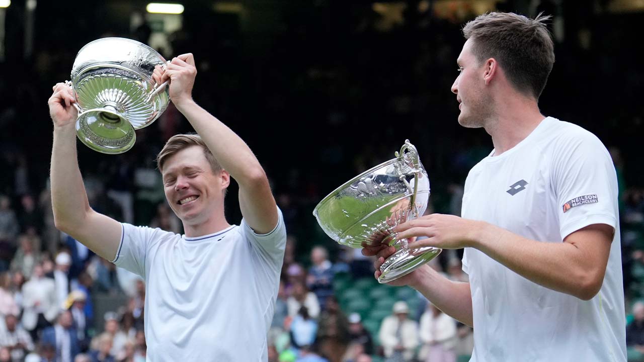 Patten and Heliovaara save three match points to win men’s doubles final at Wimbledon