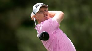 Hayden Springer hits from the fourth tee during the final round of the Rocket Mortgage Classic golf tournament at Detroit Country Club, Sunday, June 30, 2024, in Detroit. (AP/Paul Sancya)