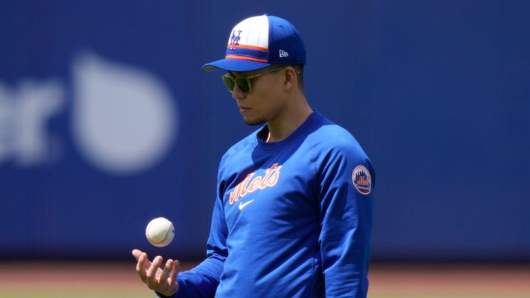 New York Mets pitcher Kodai Senga before the first game of a doubleheader against the Los Angeles Dodgers, May 28, 2024. (AP Photo/Frank Franklin II)