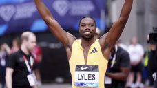 Noah Lyles warms up for Olympics, sets PB of 9.81 seconds to win 100m in London