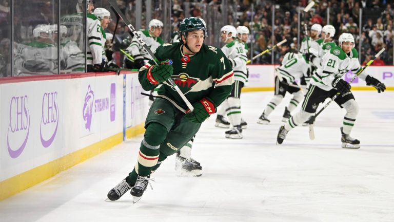 Minnesota Wild defenceman Brock Faber. (Craig Lassig/AP)