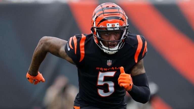 Cincinnati Bengals receiver Tee Higgins plays against the Minnesota Vikings during an NFL game Saturday, Dec. 16, 2023, in Cincinnati. (Jay LaPrete/AP)