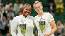 Dabrowski, Routliffe fall to Siniakova, Townsend in women&#8217;s doubles final at Wimbledon