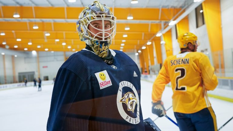 Nashville Predators goaltender Yaroslav Askarov. (George Walker IV/AP)