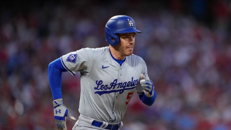 Los Angeles Dodgers' Freddie Freeman plays during a baseball game, Thursday, July 11, 2024, in Philadelphia. (Matt Slocum/AP)