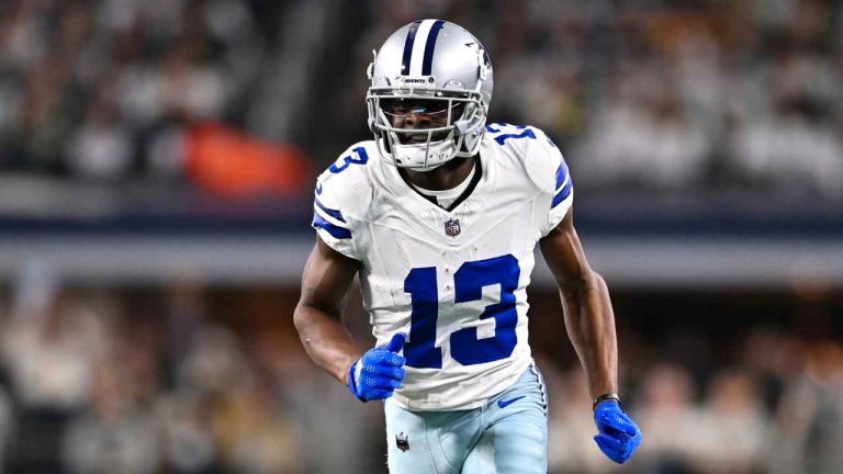 Dallas Cowboys wide receiver Michael Gallup (13) in action against the Green Bay Packers during an NFL wild-card playoff football game. (Maria Lysaker/AP)