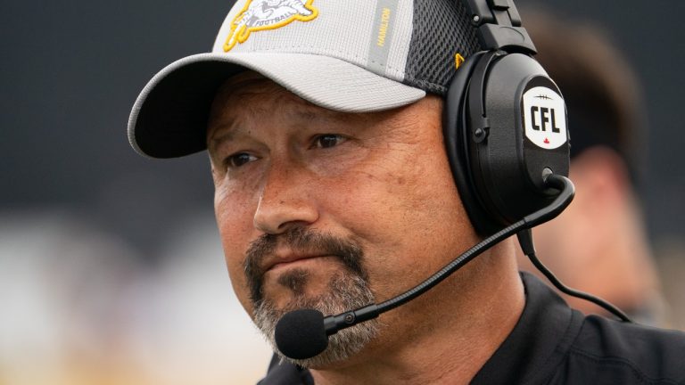 Hamilton Tiger Cats head coach and offensive coordinator Scott Milanovich during CFL pre-season football game action against the Ottawa Redblacks in Hamilton, Ont. on Saturday, May 25, 2024. (Peter Power/THE CANADIAN PRESS)