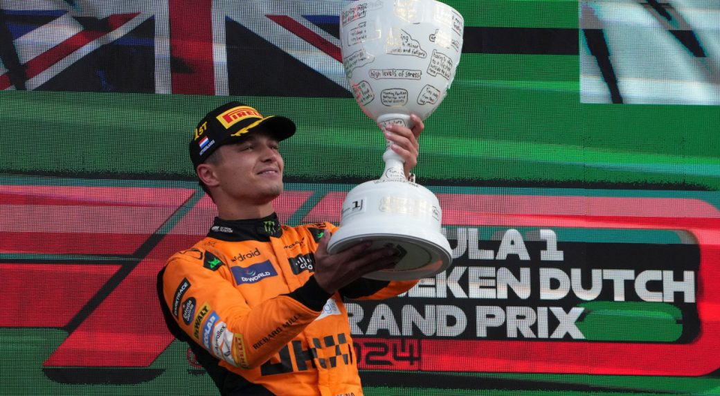 Lando Norris beats Max Verstappen to win the Dutch Grand Prix and cut standings gap