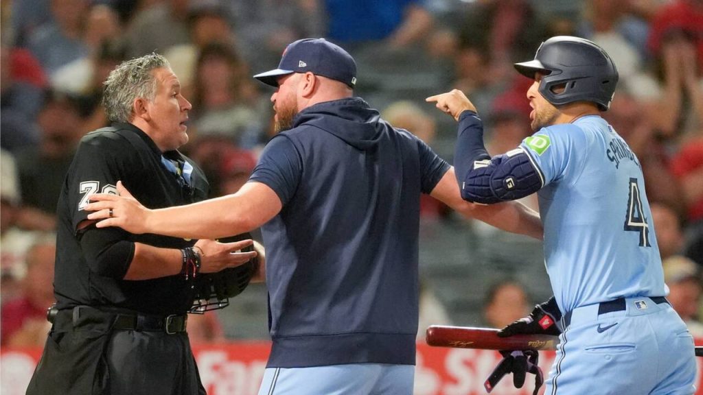 What led to Blue Jays' Springer being ejected?