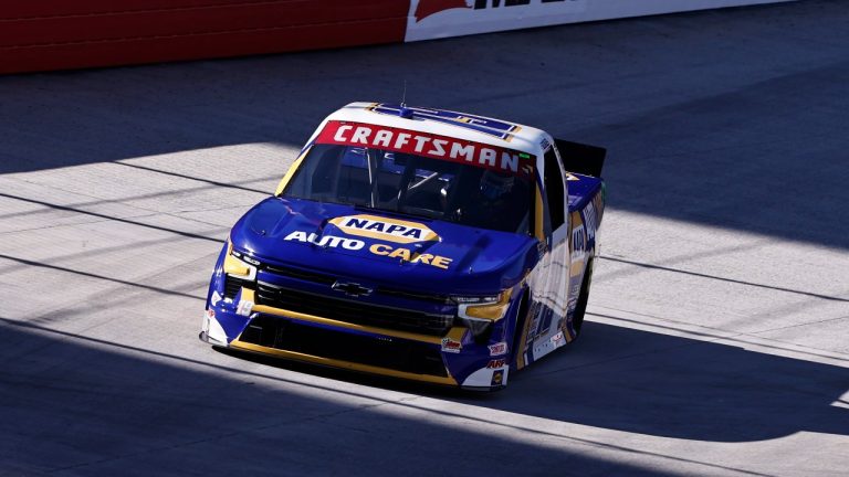 Driver Christian Eckes (19) during qualifying for the NASCAR Weather Guard Truck Series Saturday, March 16, 2024, in Bristol, Tenn. (AP/Wade Payne)