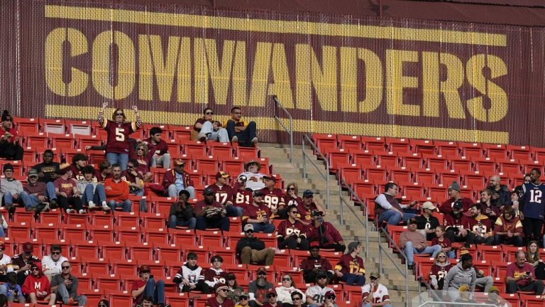 Fans watch the second half of an NFL football game between the Cleveland Browns and the Washington Commanders, Sunday, Jan. 1, 2023, at FedEx Field in Landover, Md. (Patrick Semansky/AP)