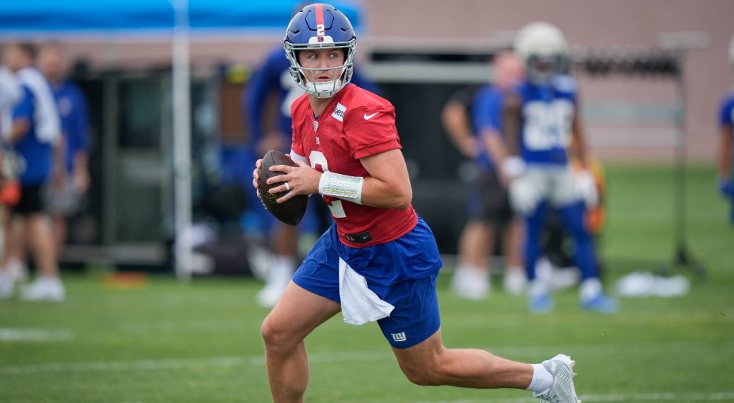 Giants’ Drew Lock hurts hip in pre-season opener against Lions