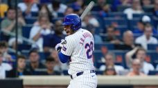 Mets slugger J.D. Martinez exits with bruised elbow after getting hit by pitch