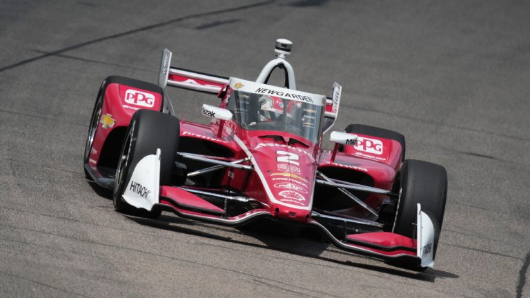 Josef Newgarden drives during an IndyCar auto race, Sunday, July 14, 2024, at Iowa Speedway in Newton, Iowa. (Charlie Neibergall/AP)