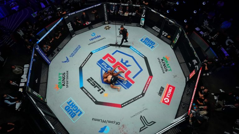 An arial view of the PFL cage during an event. (PFL MMA)