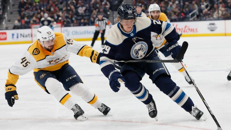 Former Columbus Blue Jackets winger Patrik Laine. (Jay LaPrete/AP)