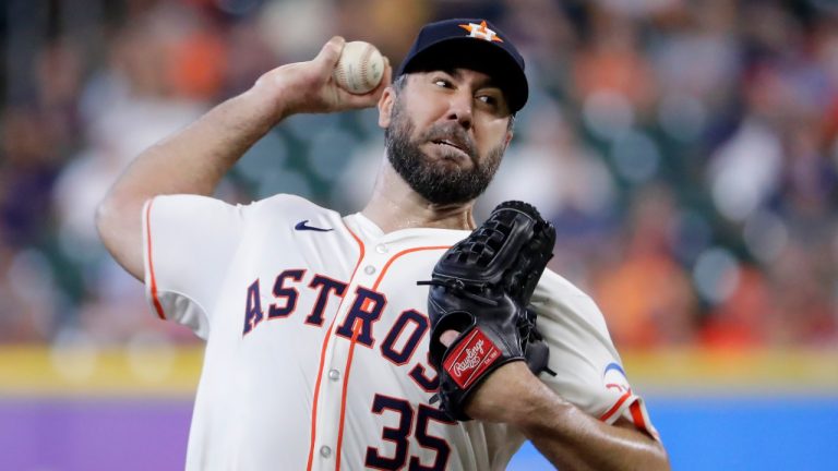 Houston Astros starting pitcher Justin Verlander. (AP/Michael Wyke)