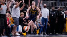 Caitlin Clark makes her 100th three, finishes with triple-double as Fever beat Sparks