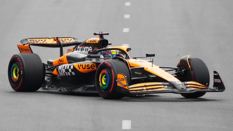 McLaren driver Oscar Piastri of Australia in action during a Formula One Grand Prix practice in Baku, Azerbaijan, on Saturday, Sept. 14, 2024. (Sergei Grits/AP) 