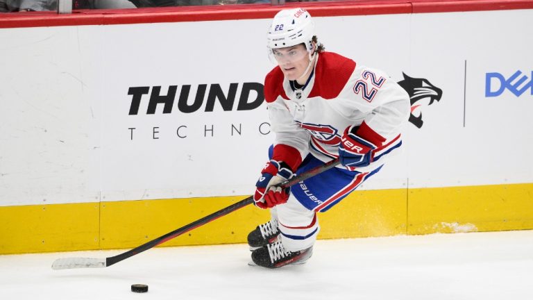 Montreal Canadiens right wing Cole Caufield (22). (Nick Wass/AP)