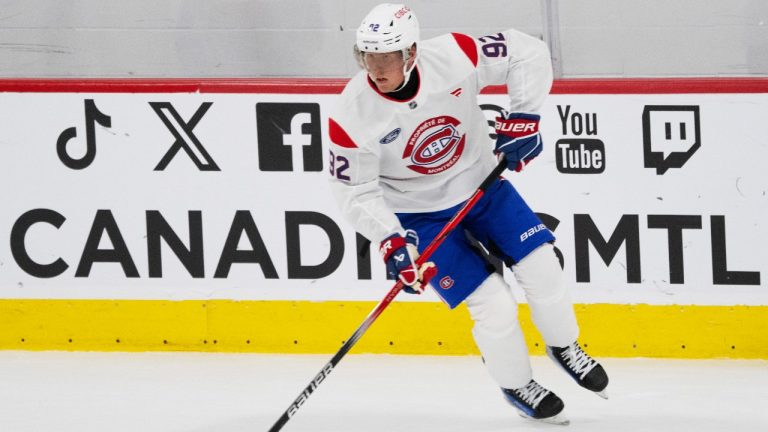 Montreal Canadiens Patrik Laine skates during the team's training camp Thursday, September 19, 2024 in Brossard, Que. (Ryan Remiorz/CP)