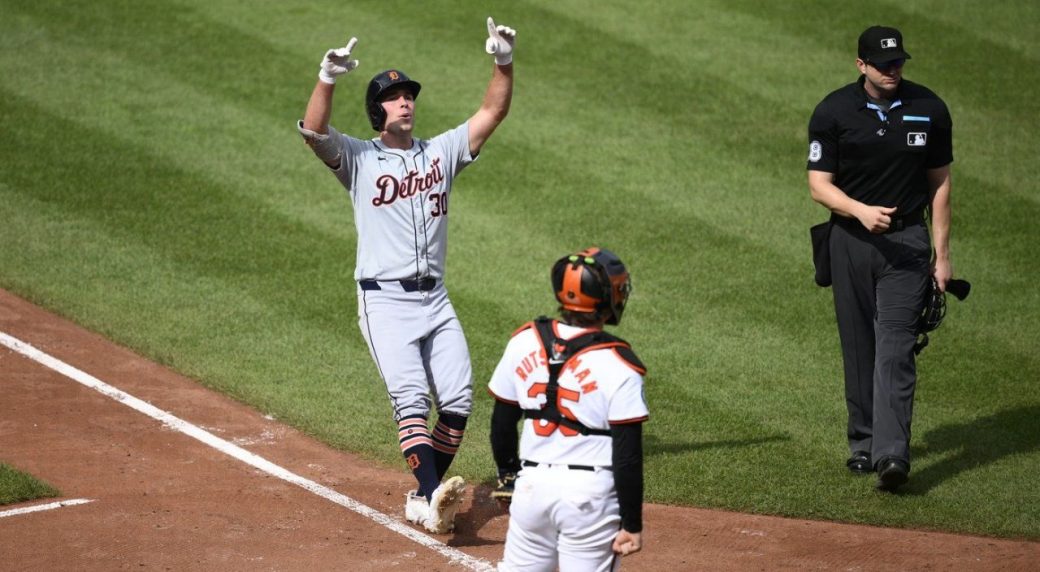 Tigers gain ground in AL wild-card race as Carpenter, Meadows key win over Orioles