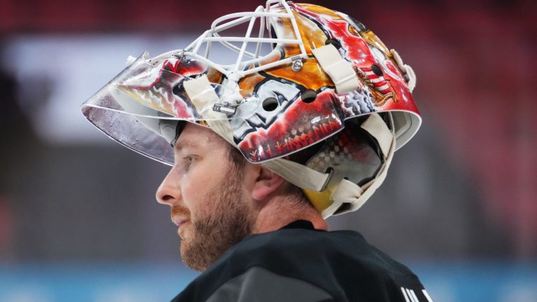 Ottawa Senators goaltender Linus Ullmark takes part in training camp in Ottawa. (Sean Kilpatrick/CP)