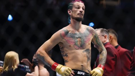 Sean-O'Malley-reacts-after-fighting-Merab-Dvalishvili-in-a-bantamweight-mixed-martial-arts-title-bout-during-UFC-306-at-the-Sphere-in-Las-Vegas