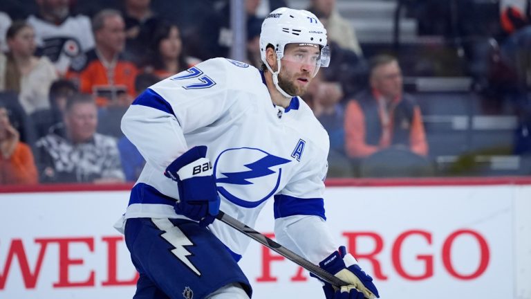 Tampa Bay Lightning's Victor Hedman plays during an NHL hockey game, Tuesday, Feb. 27, 2024, in Philadelphia. (Matt Slocum/AP)