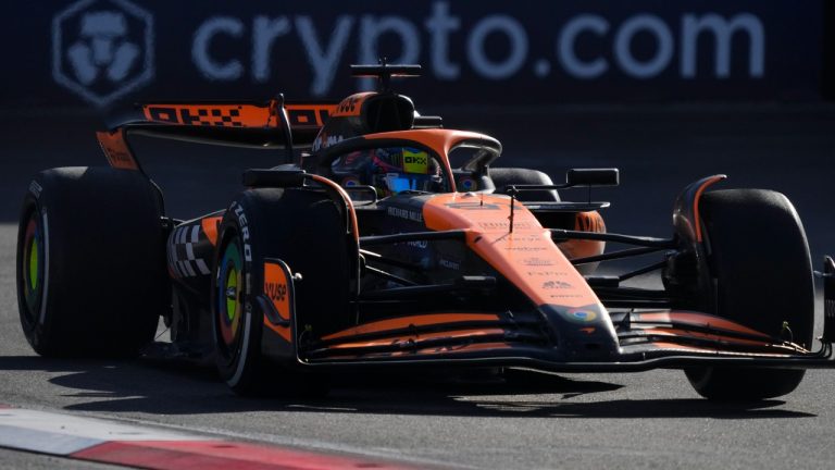 McLaren driver Oscar Piastri of Australia in action during a Formula One Grand Prix in Baku, Azerbaijan, on Sunday, Sept. 15, 2024. (Sergei Grits/AP)